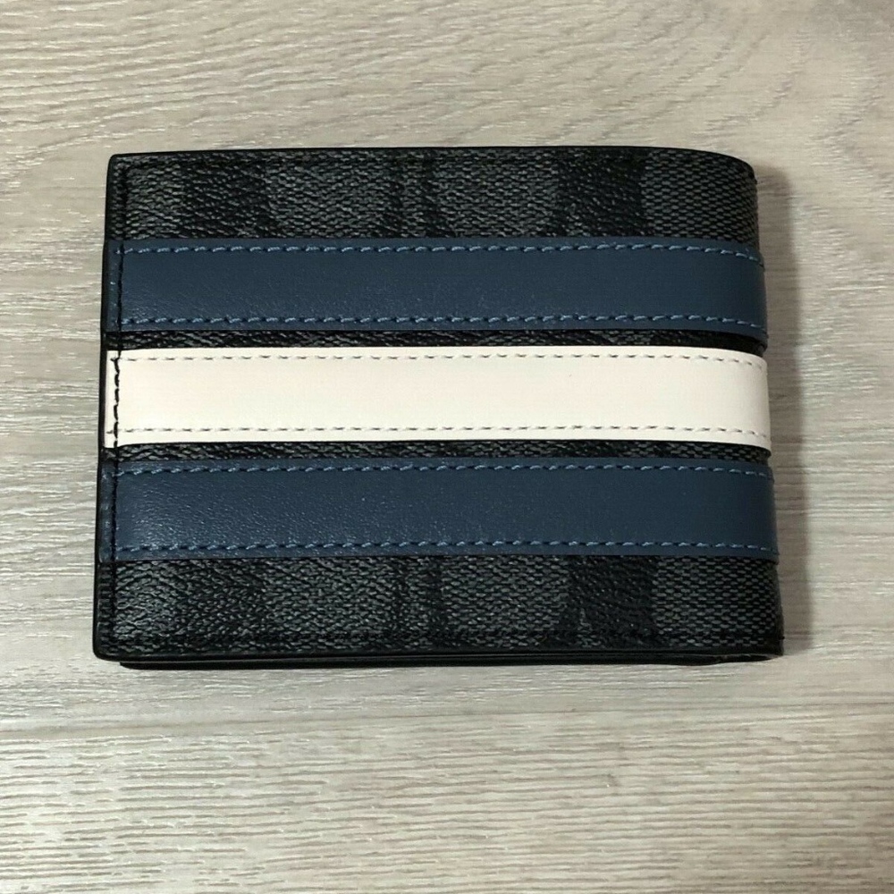 Coach Men's Slim Billfold Wallet Signature Print - Picture 4 of 5